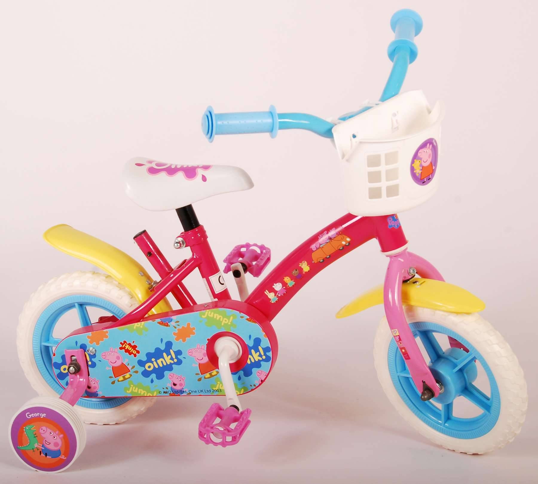 Nickelodeon Peppa Pig Childrens Bike - Mädchen - 10 Zoll - Pink/Blau - Trapper