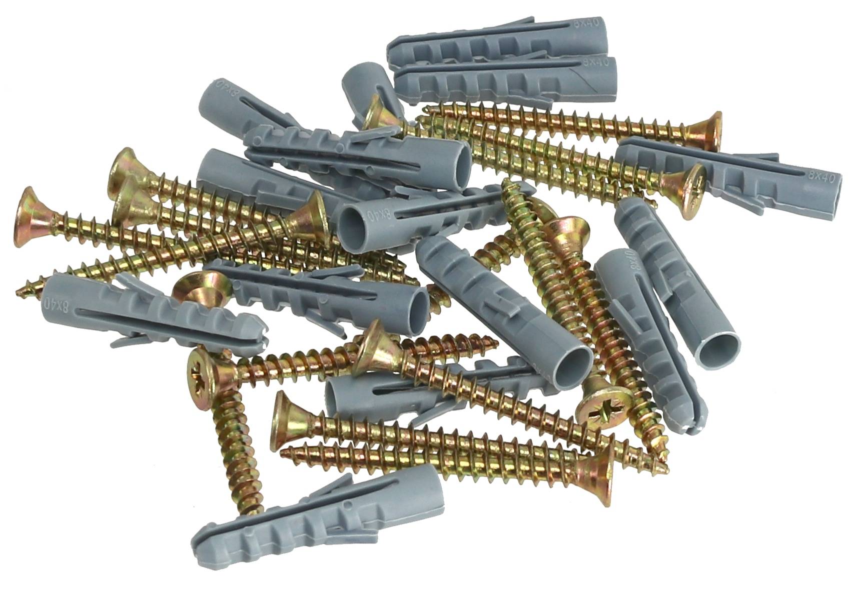 MASTERPROOF Schrauben-/Dübelset, 8 mm, Vollgewinde, 15 Stück