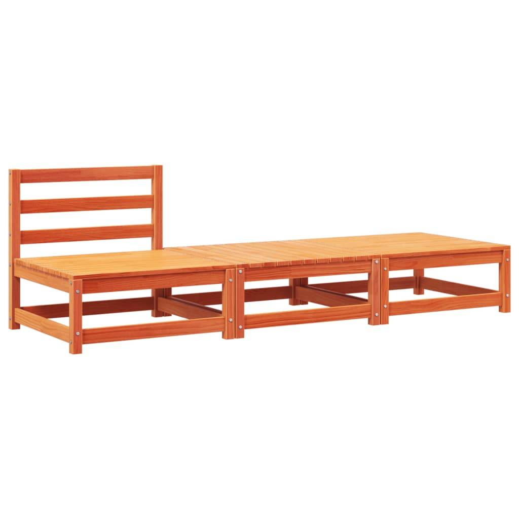 vidaXL Gartensofa ohne Armlehnen mit Kissen und Hockern
