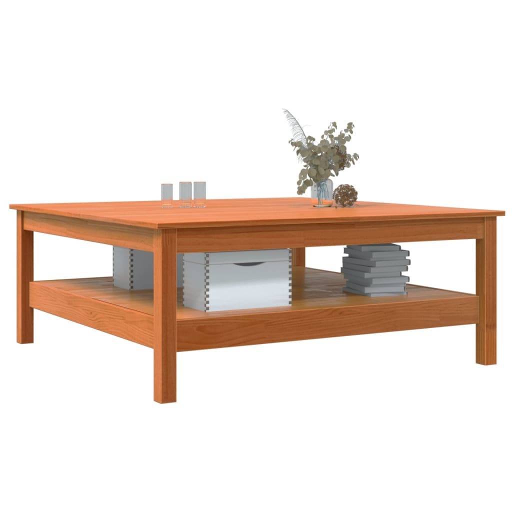 vidaXL Couchtisch Wachsbraun 100x100x40 cm Massivholz Kiefer