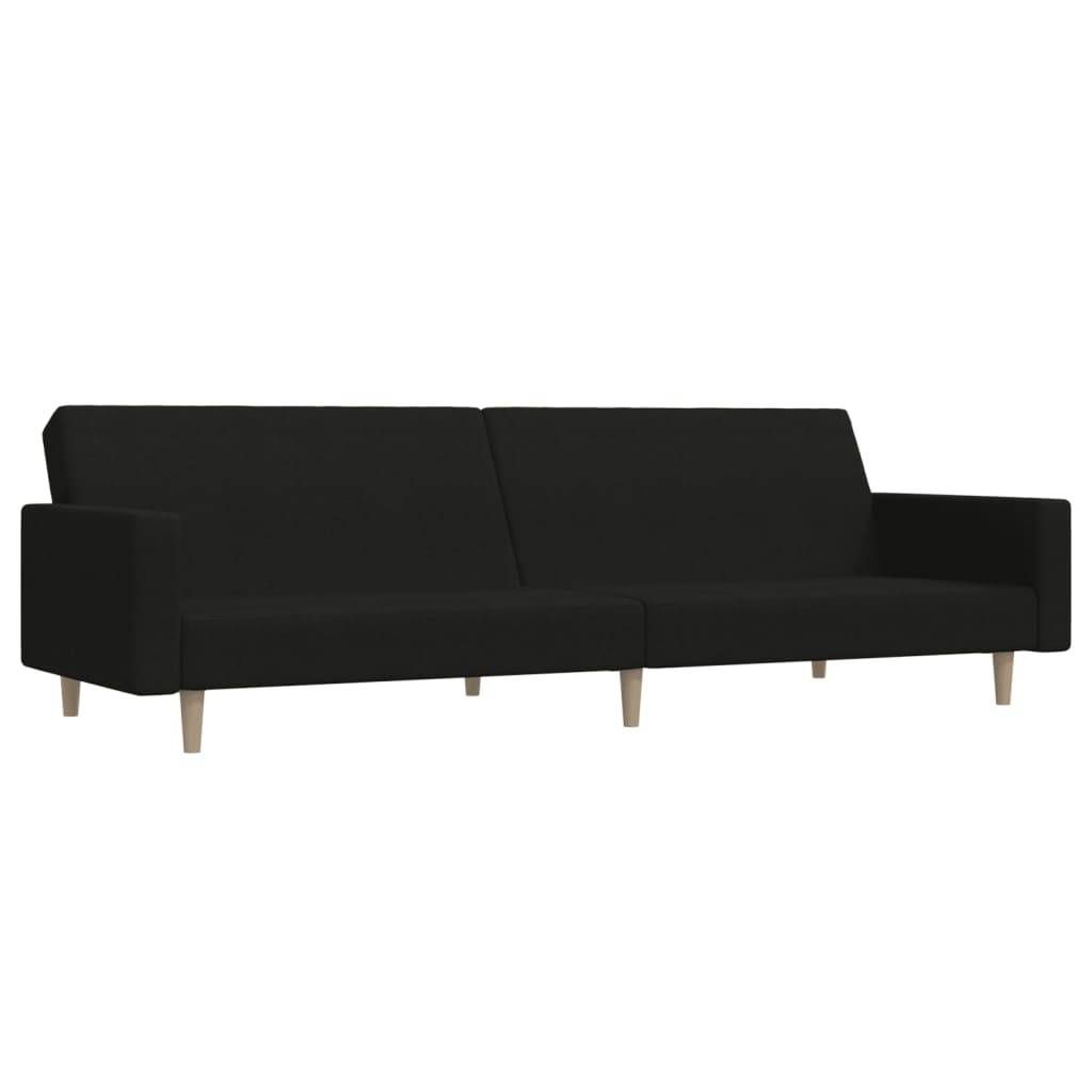 vidaXL Schlafsofa 2-Sitzer Schwarz Stoff