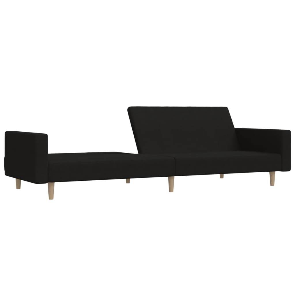 vidaXL Schlafsofa 2-Sitzer Schwarz Stoff