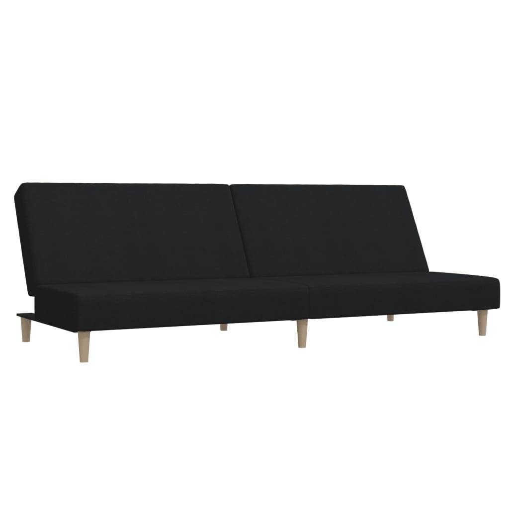 vidaXL Schlafsofa 2-Sitzer Schwarz Stoff