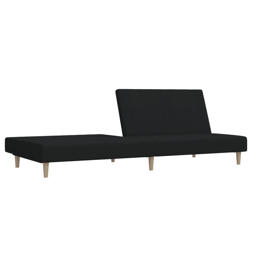 vidaXL Schlafsofa 2-Sitzer Schwarz Stoff