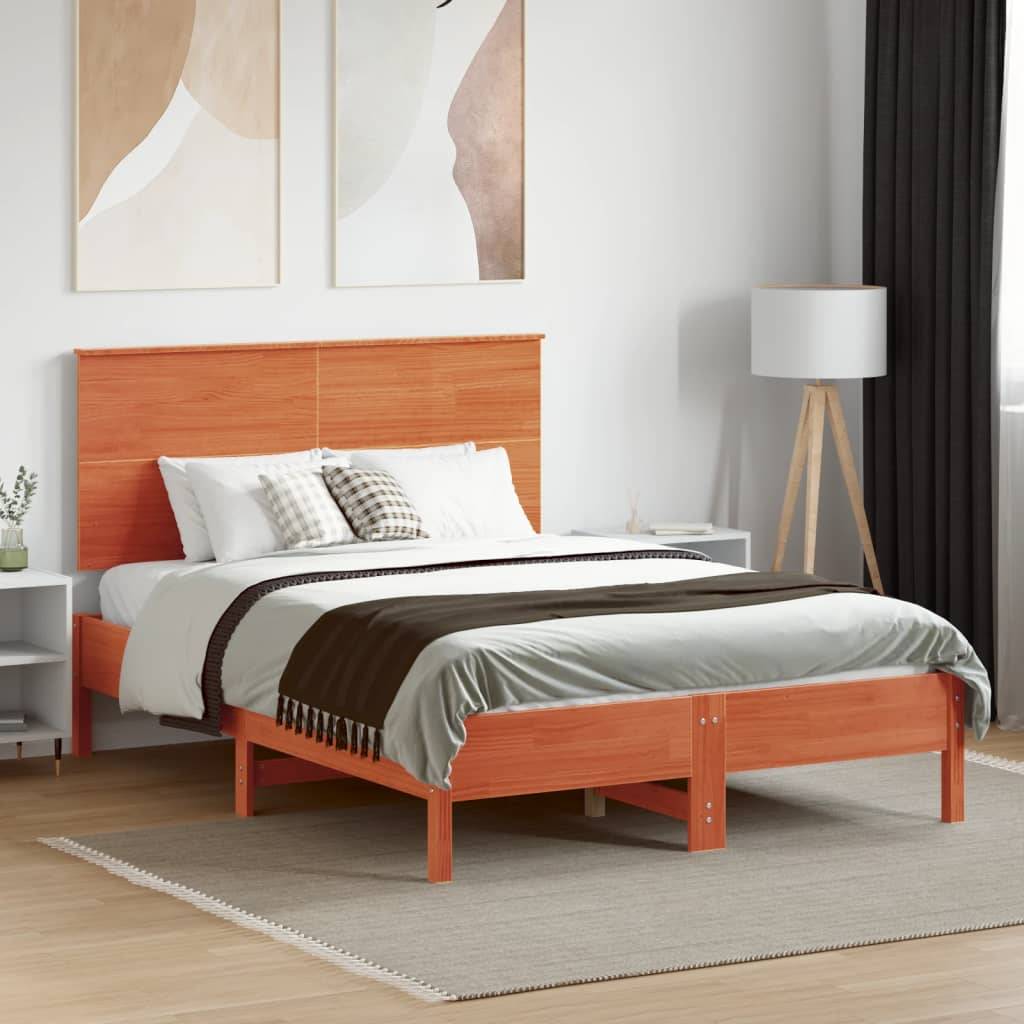 vidaXL Kopfteil Wachsbraun 120 cm Massivholz Kiefer