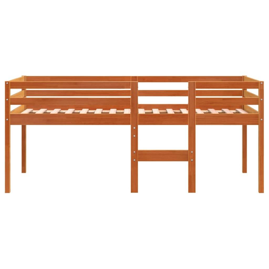 vidaXL Hochbett Wachsbraun 90x190 cm Massivholz Kiefer