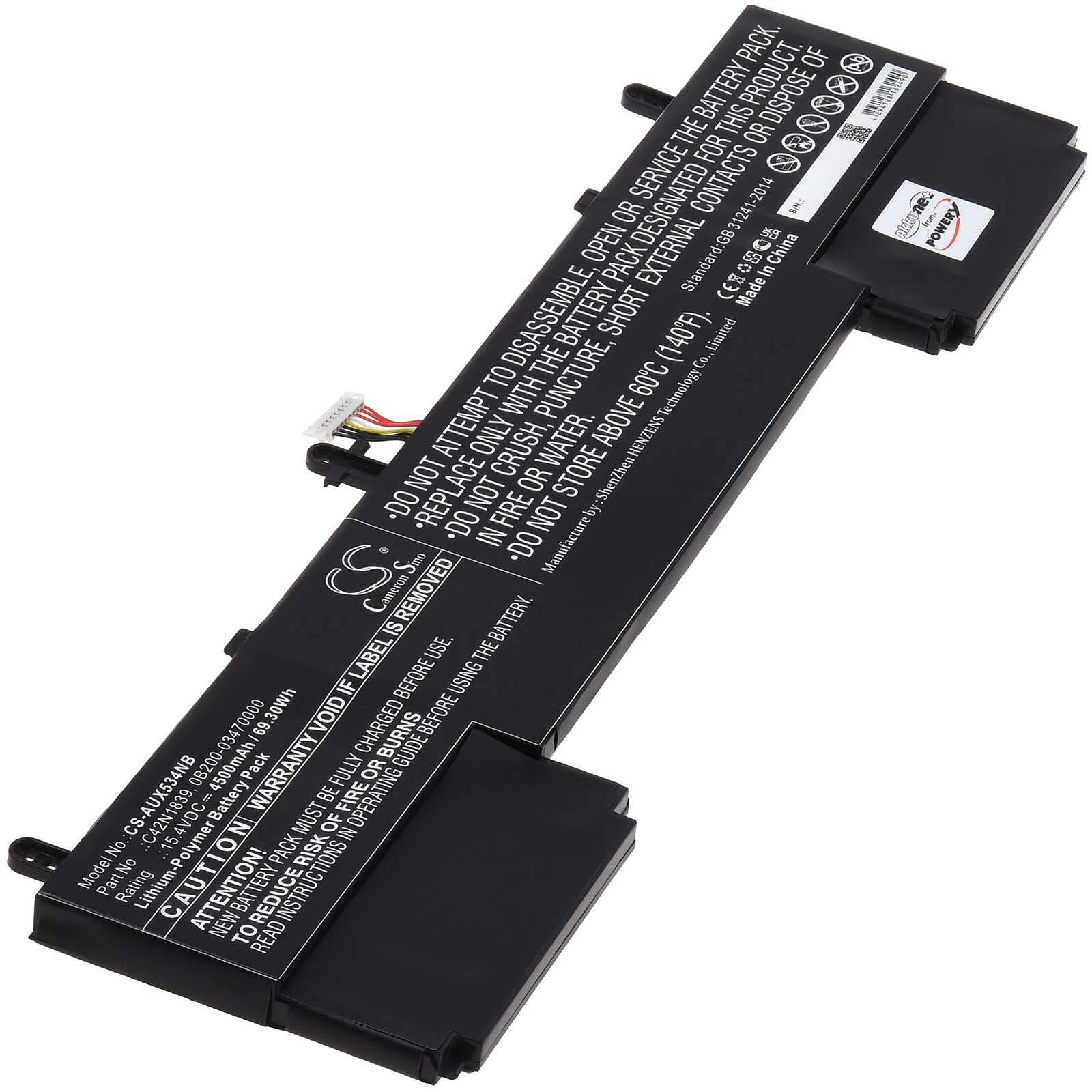Akku für Laptop Asus ZenBook 15 UX534FT-A9012TS, 15,4V, Li-Polymer