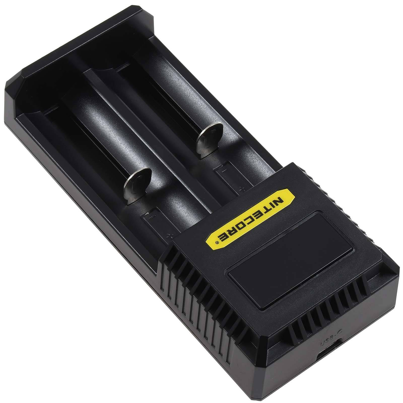 Nitecore USB-C CI2 Ladegerät mit 2 Ladeschächten für Li-Ion-, NiMH- und NiCd Akkus, 5V