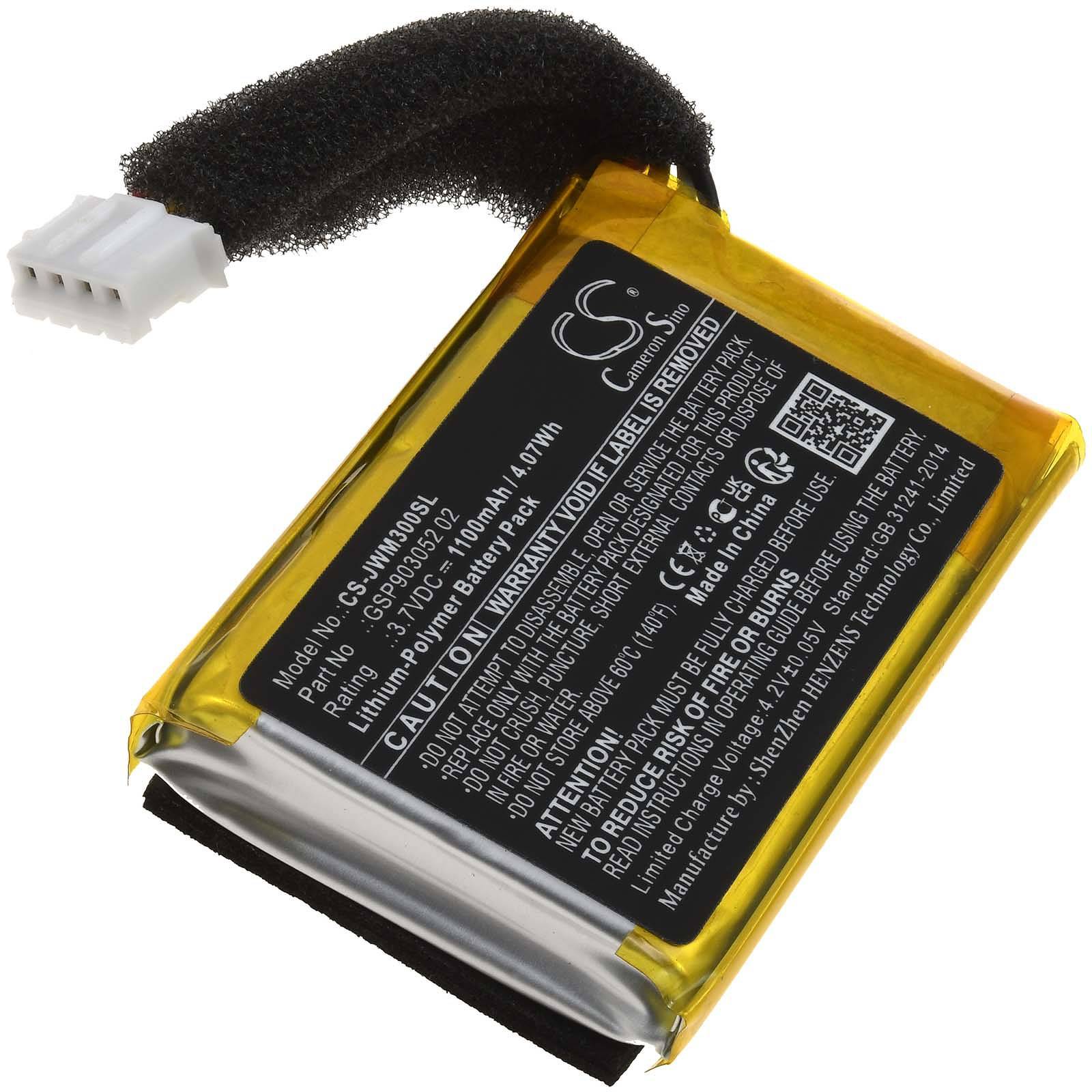 Akku passend für Lautsprecher JBL Wind 3, Wind 3S, Typ GSP903052 02, 3,7V, Li-Polymer