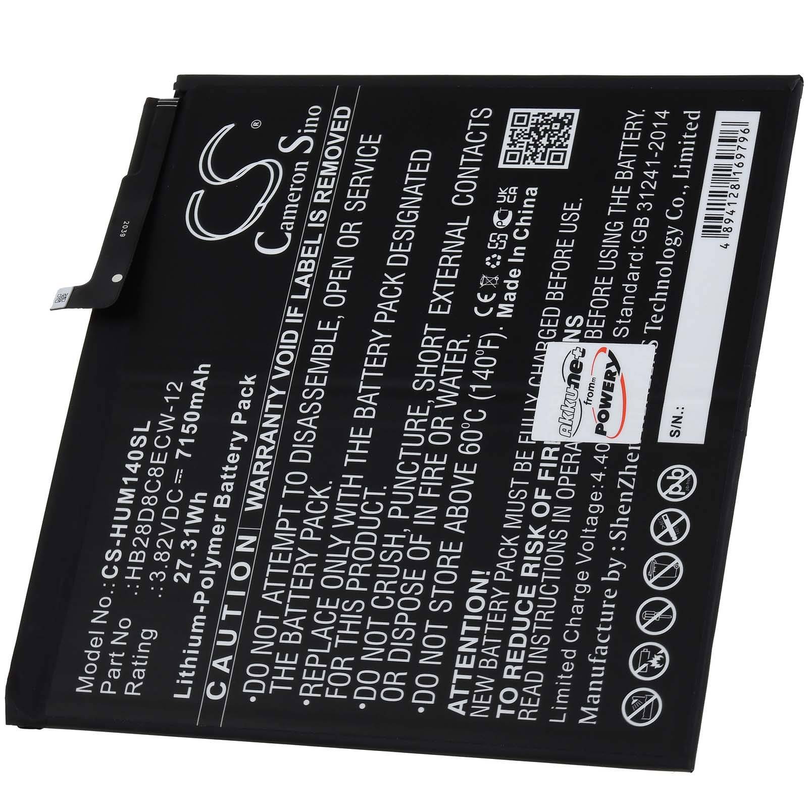 Akku für Tablet Huawei BAH3-W09, 3,82V, Li-Polymer