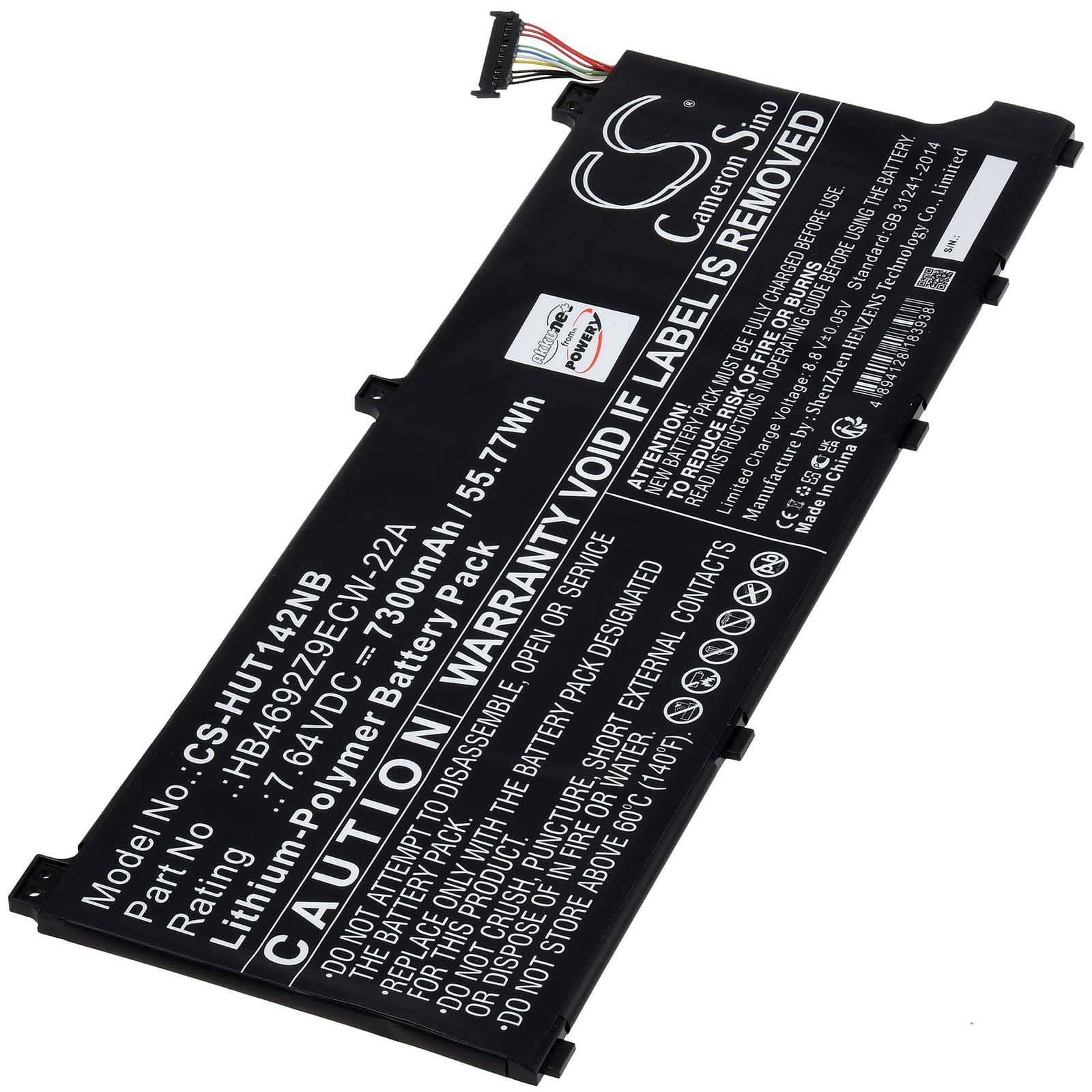 Akku passend für Laptop Huawei MateBook D 15 Ryzen 5 5500U, MagicBook 14 2020, Typ HB4692Z9ECW-22A, 7,64V, Li-Polymer