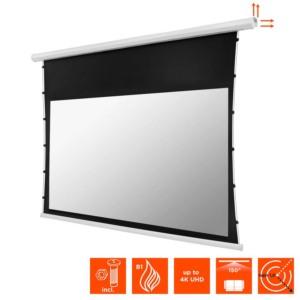 celexon basic 90" Zoll Tension-Motor-Leinwand 16:9 | 200x113cm | 4K Full HD 3D | elektrisch, für Beamer-Projektionen