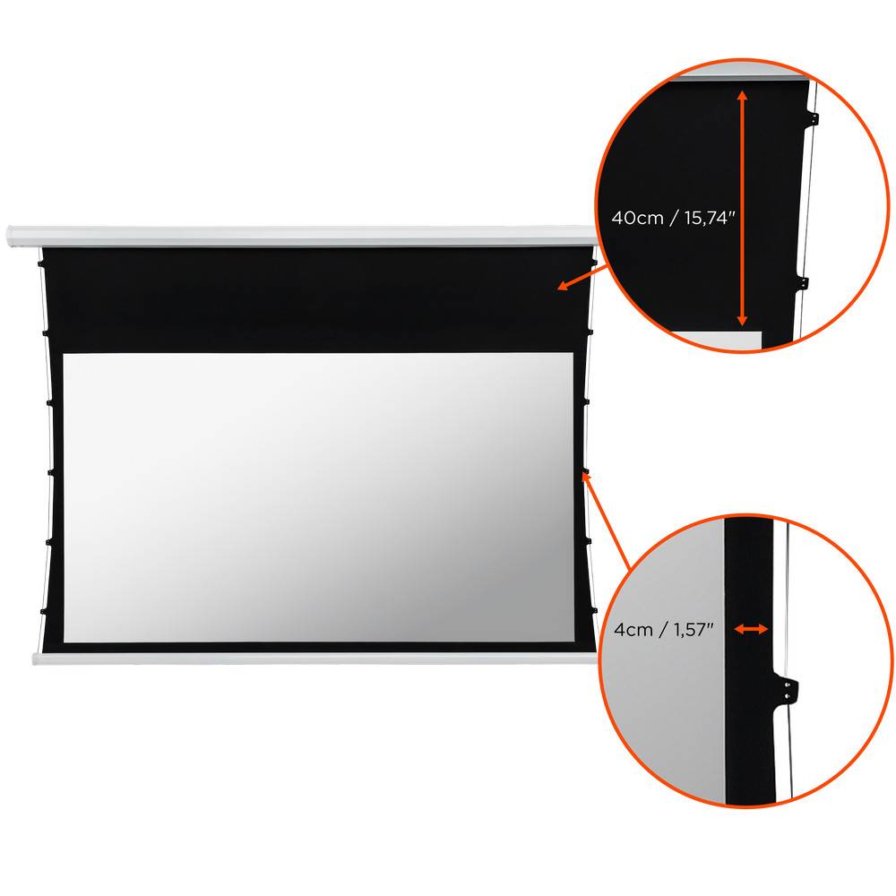 celexon basic 90" Zoll Tension-Motor-Leinwand 16:9 | 200x113cm | 4K Full HD 3D | elektrisch, für Beamer-Projektionen