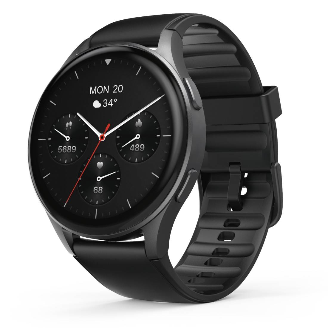 Hama 8900 GPS AMOLED Smartwatch 1,43 Zoll Silikonarmband - Schwarz