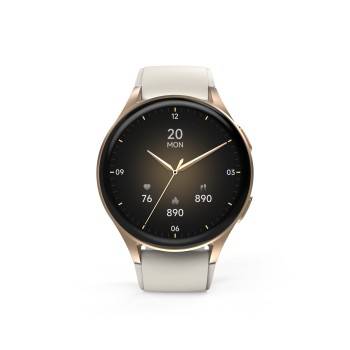 Hama 8900 GPS AMOLED Smartwatch 1,32 Zoll beigem Silikonarmband - Gold