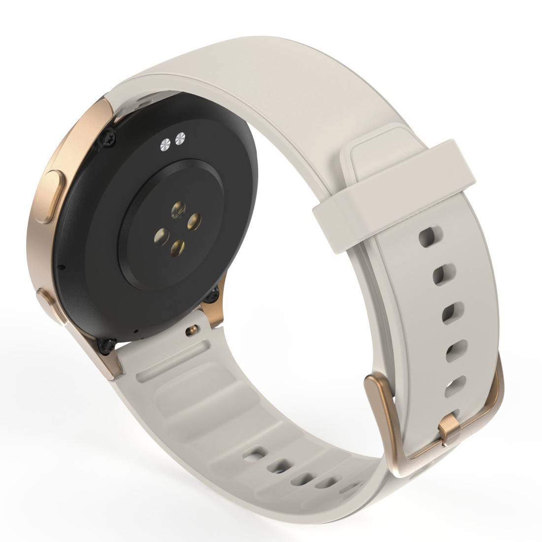 Hama 8900 GPS AMOLED Smartwatch 1,32 Zoll beigem Silikonarmband - Gold