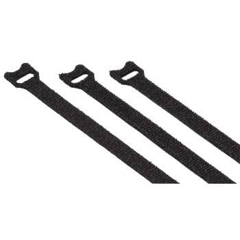 hama 00221008 Klett-Kabelbinder, wiederverwendbar, 12 x 200 mm, Schwarz, 20 Stück