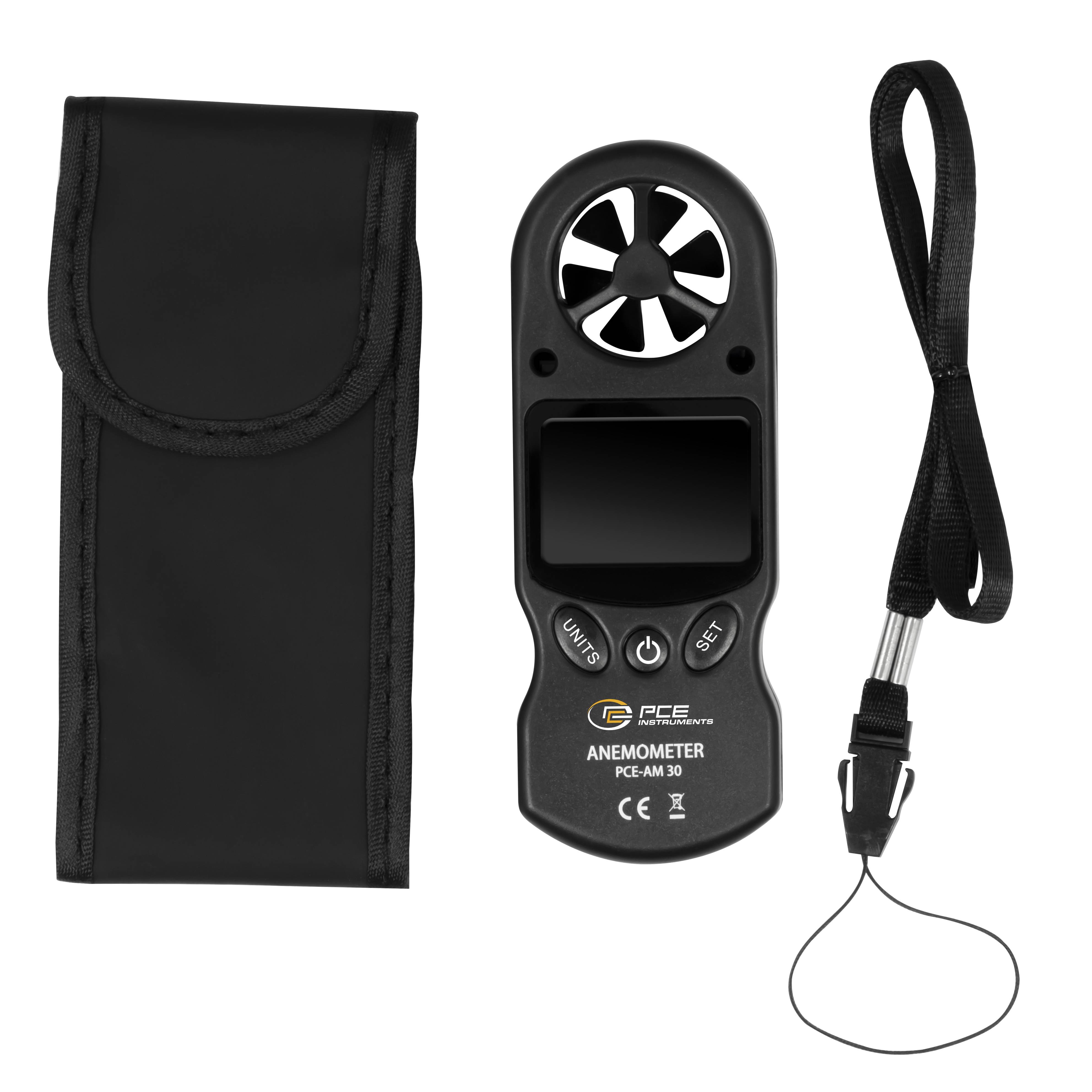 PCE Instruments Anemometer PCE-AM 30 Messbereich 30 m/s |Auflösung 0,1 m/s |Temperatur |Luftfeuchte |km/h kn mph ft/min