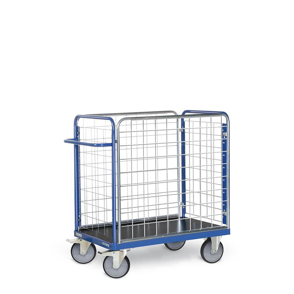 Paketwagen TAUROFLEX 600 kg 1000 x 700 mit 4 Gitterwänden