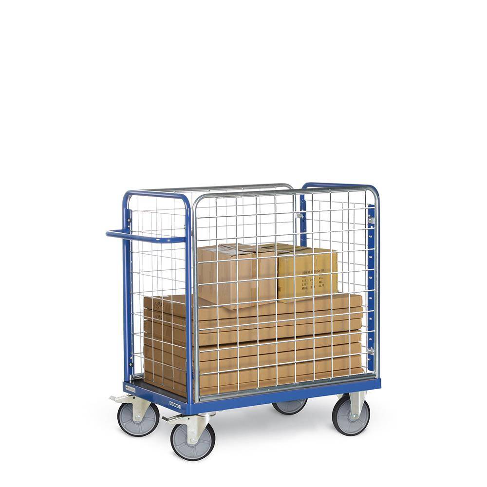 Paketwagen TAUROFLEX 600 kg 1000 x 700 mit 4 Gitterwänden
