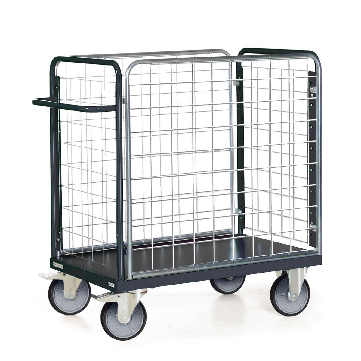 Paketwagen TAUROFLEX 600 kg 1000 x 700 mit 4 Gitterwänden