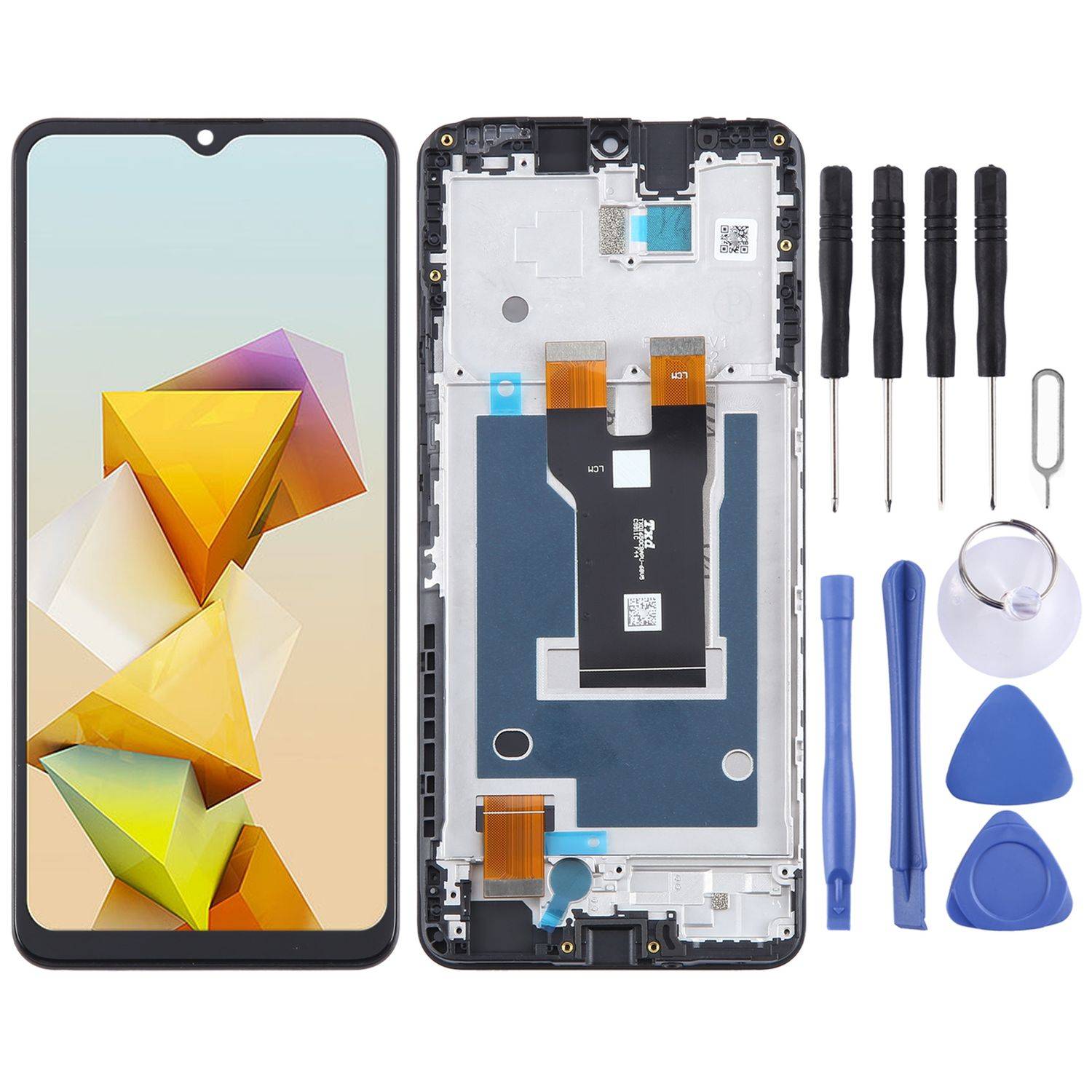 Für ZTE Blade A73 5G Display Full LCD mit Rahmen Einheit Touch Ersatzteil Reparatur Schwarz