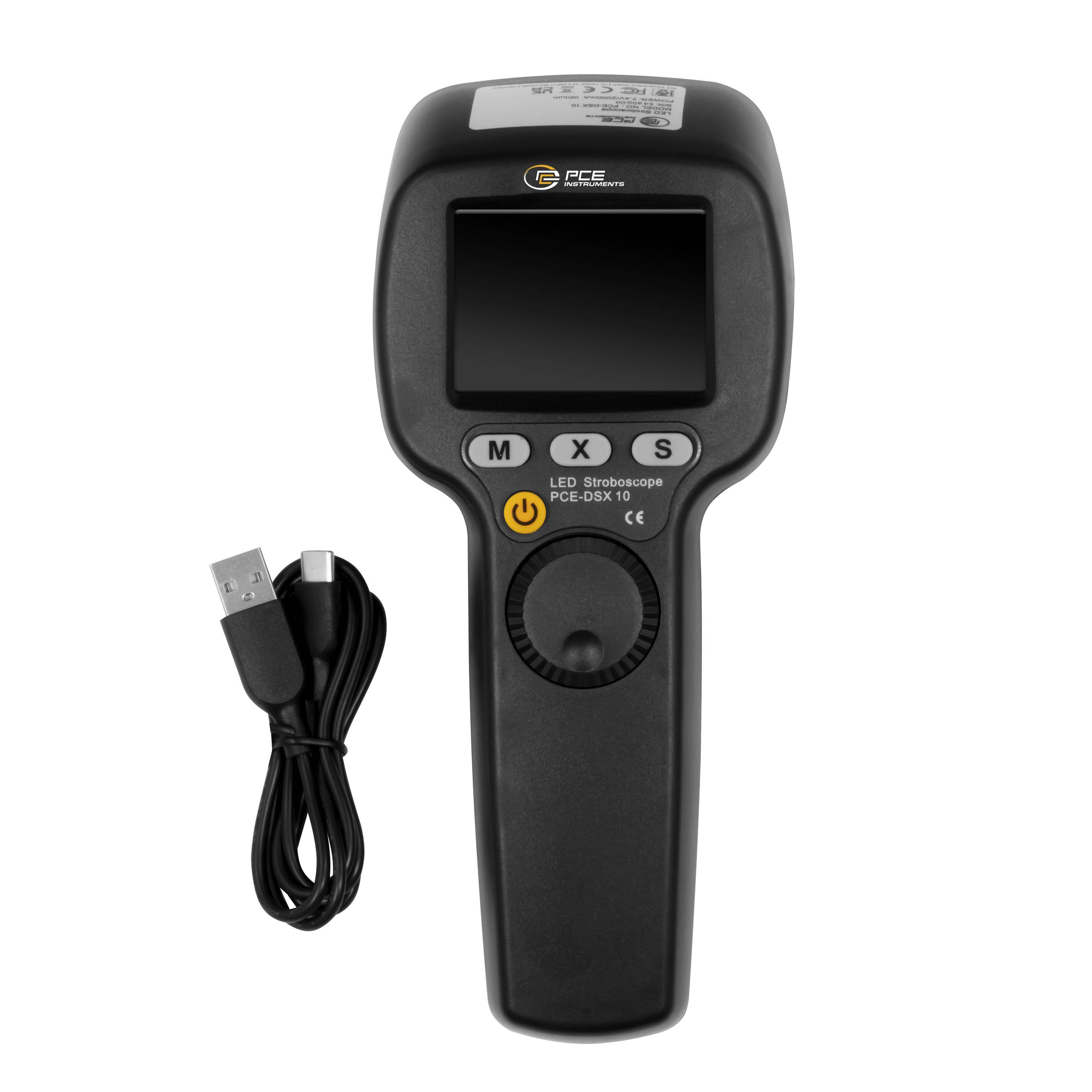 PCE Instruments Digital Stroboskop PCE-DSX 10 |60 … 999999 U/min |Lichtquelle 9 LED´s |1500lx|IP20