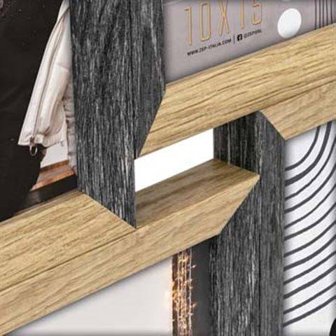 Vercelli - MDF-Platten - Schwarz - Braun - Bilderrahmen-Set - Wand
