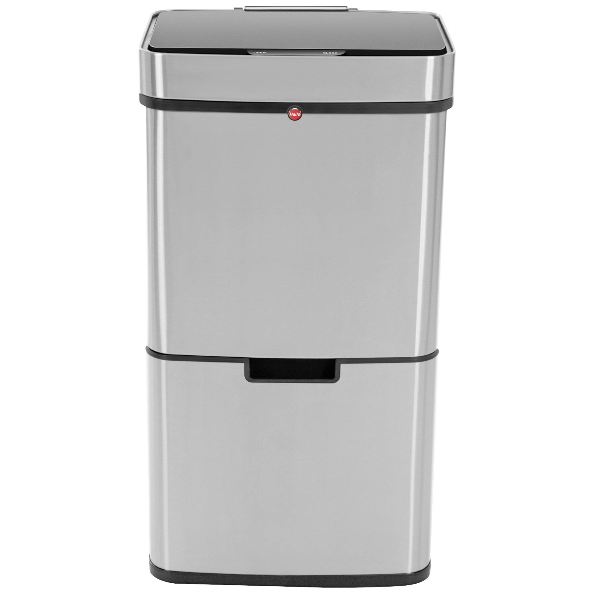 Hailo öko vario XL Mülltrenn-System 50 l Edelstahl (B x H x T) 420 x 785 x 315 mm Silber, Schwarz Anti-Fingerprint 1 St.