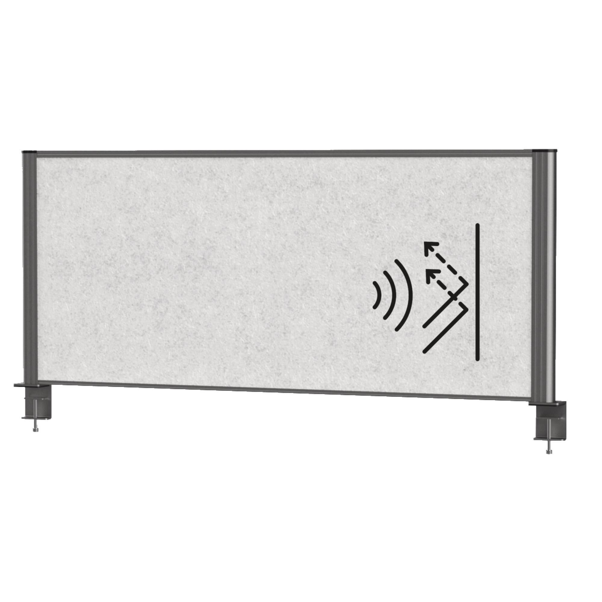 Tisch-Trennwand MAULconnecto 120x50cm Akustik h.gr/an