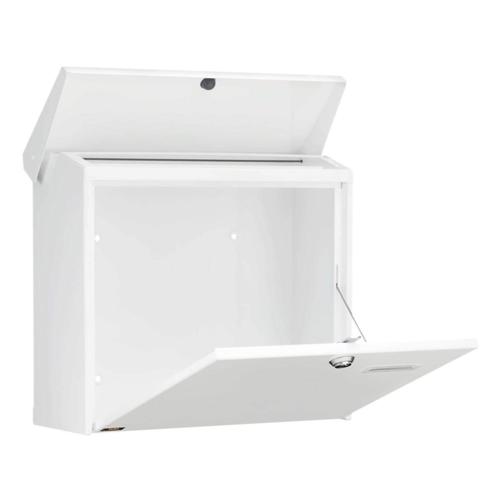 Burg Wächter 4120 COMFORT 913W Briefkasten Stahlblech Weiß Schlüsselschloss