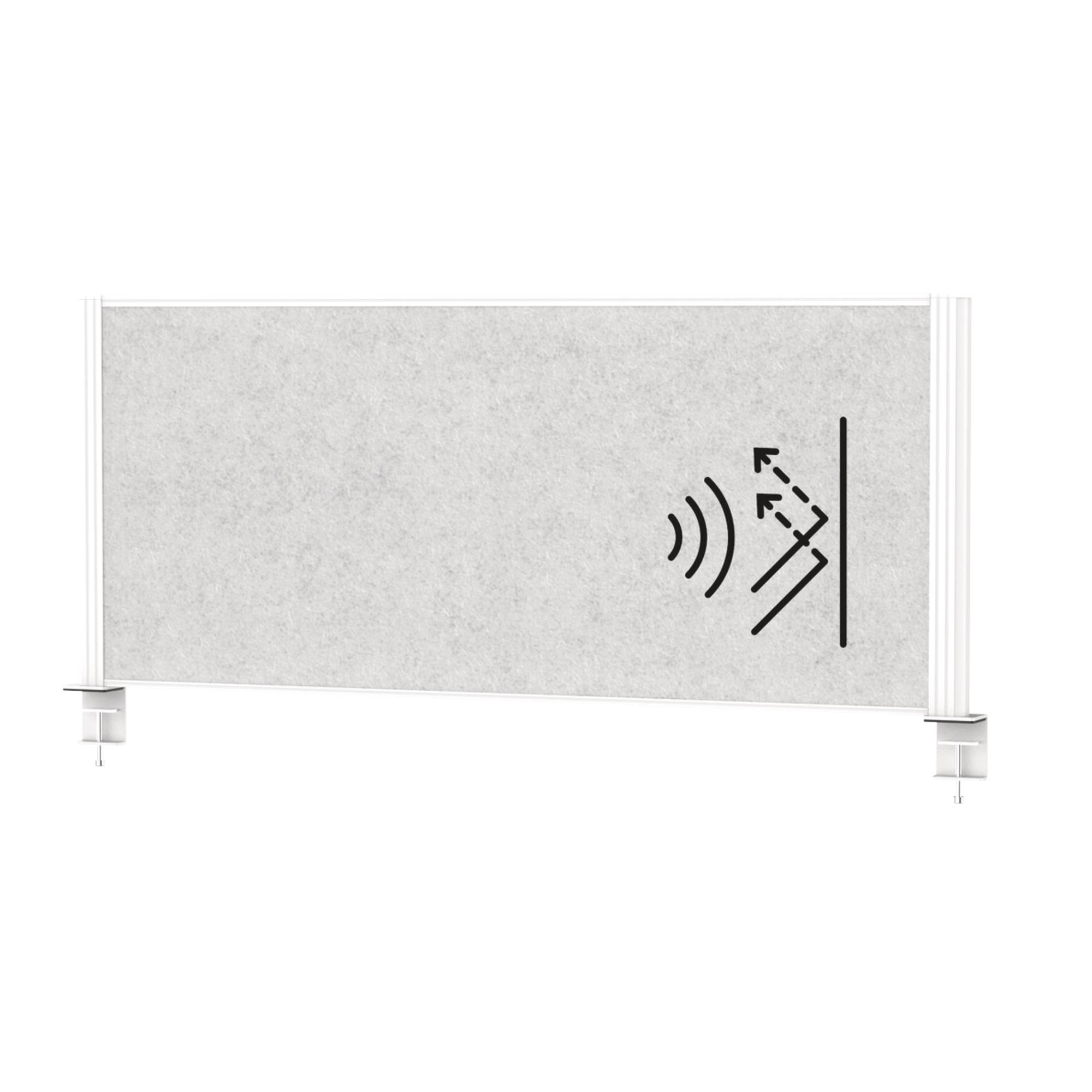 Tisch-Trennwand MAULconnecto 120x50cm Akustik h.gr/ws