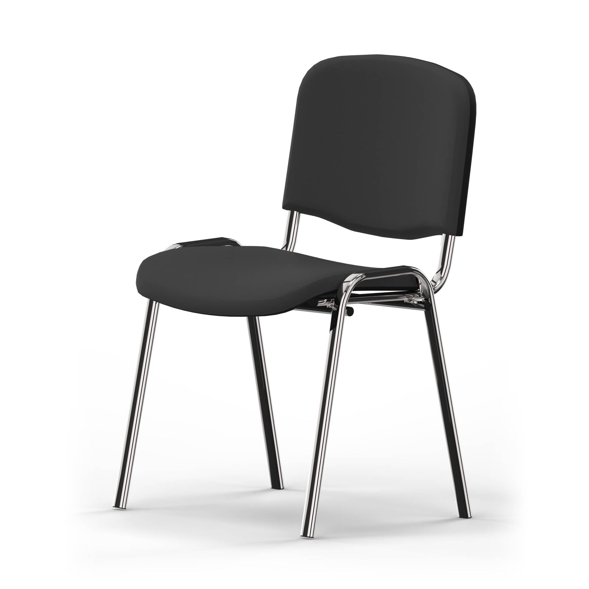 Besucherstuhl ISO 4L 4Fuß gepolstert chrom/grau
