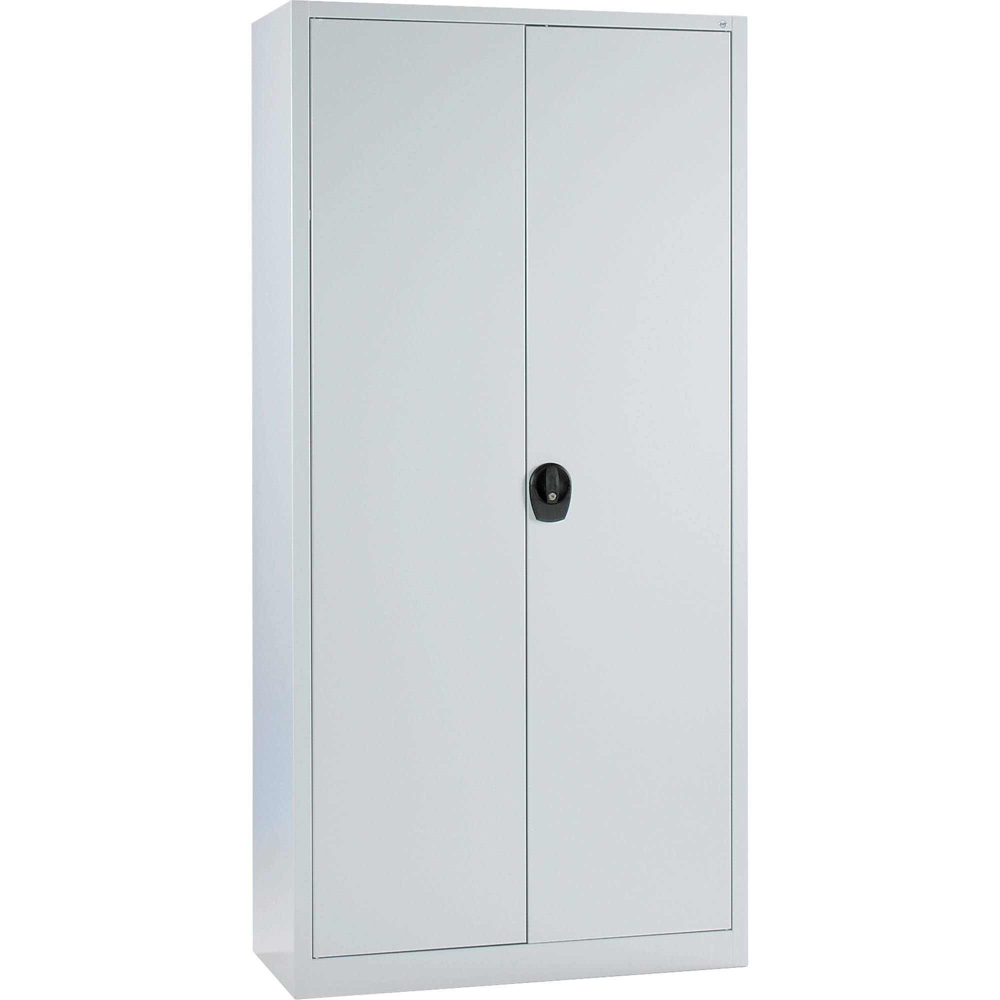 Aktenschrank mit Flügeltüren, Büroschrank, abschließbar, 4 Fachböden, Farbe lichtgrau, 1.950 x 940 x 400 mm (HxBxT)