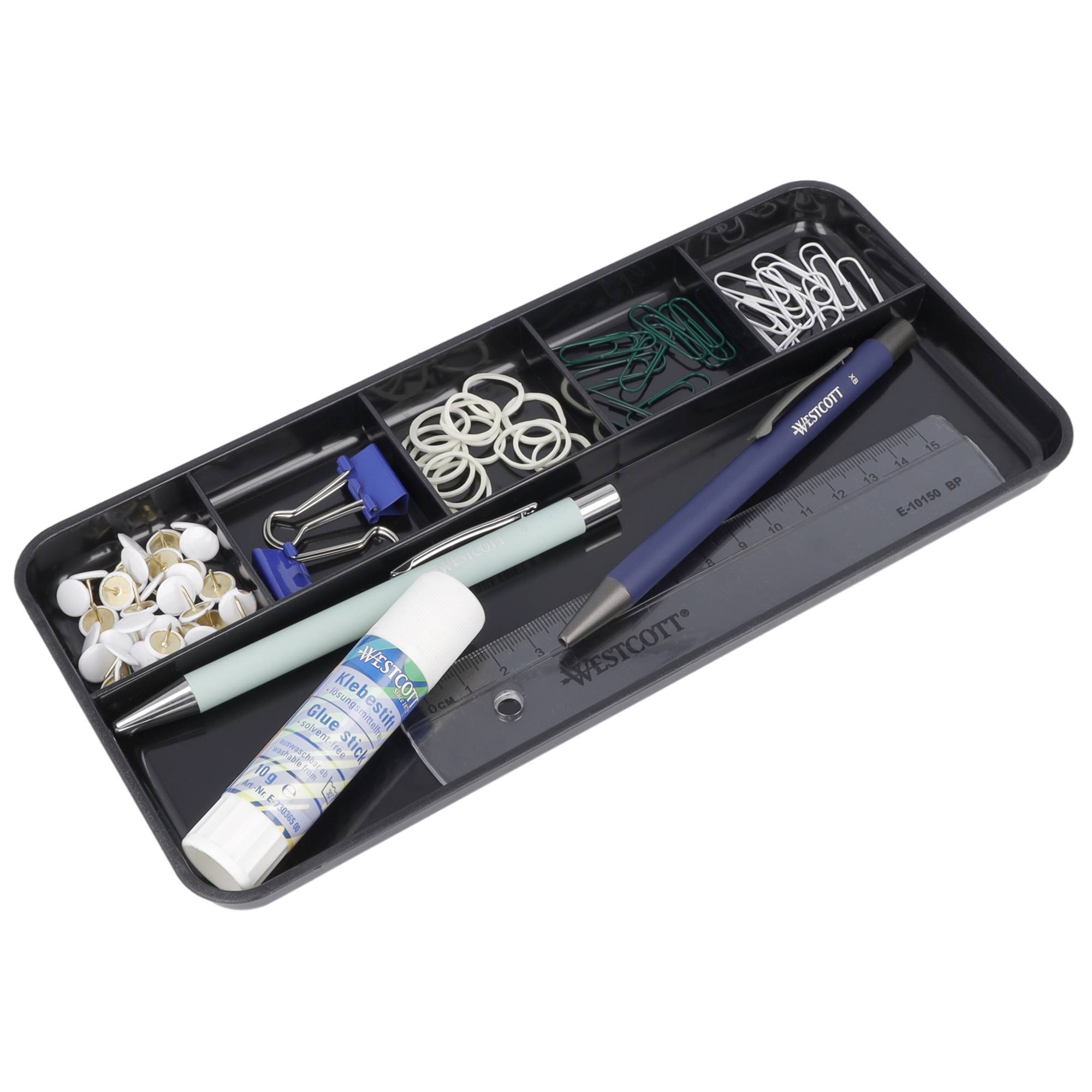 Stifteschale 25x12x1,6cm 6Fächer sw