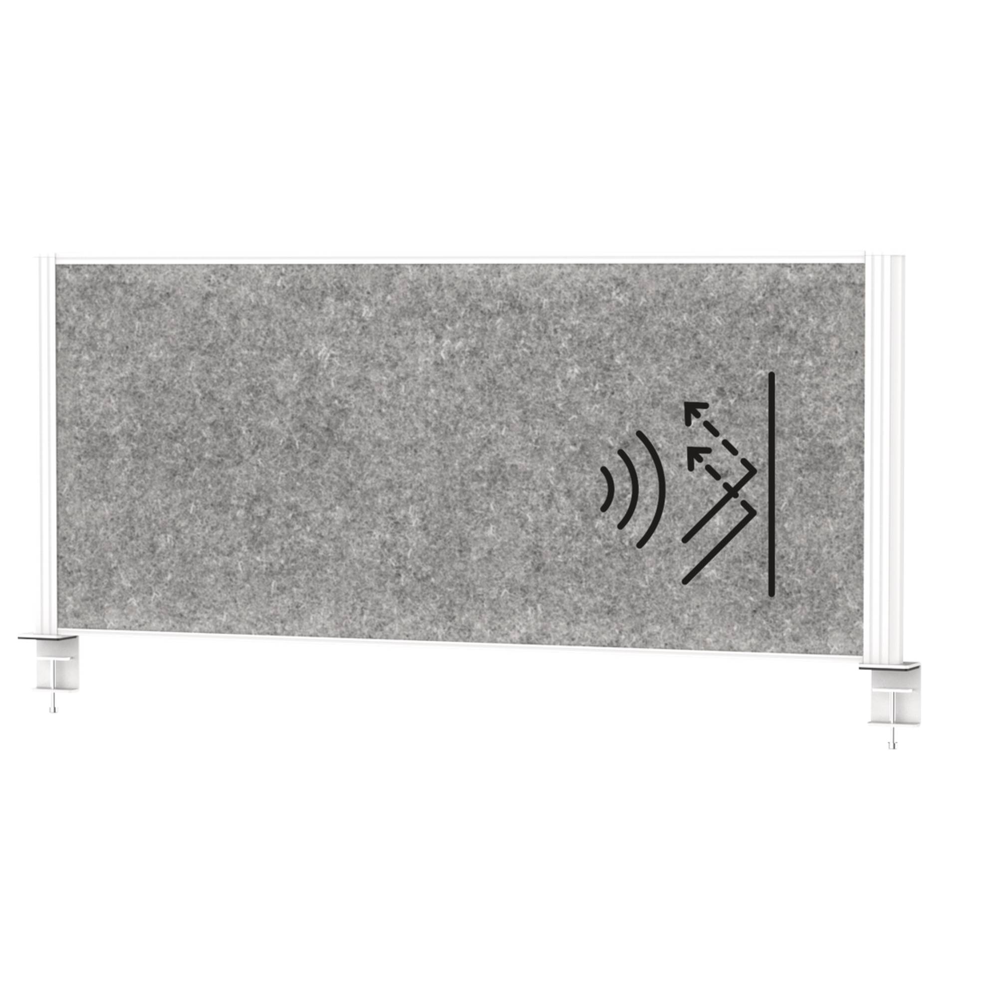 Tisch-Trennwand MAULconnecto 120x50cm Akustik d.gr/ws
