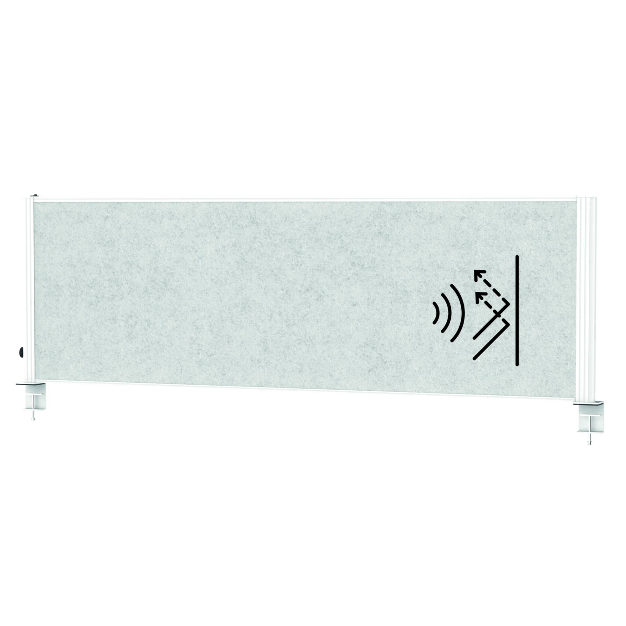 Tisch-Trennwand MAULconnecto Uplight 160x50cm Ak h.gr/ws