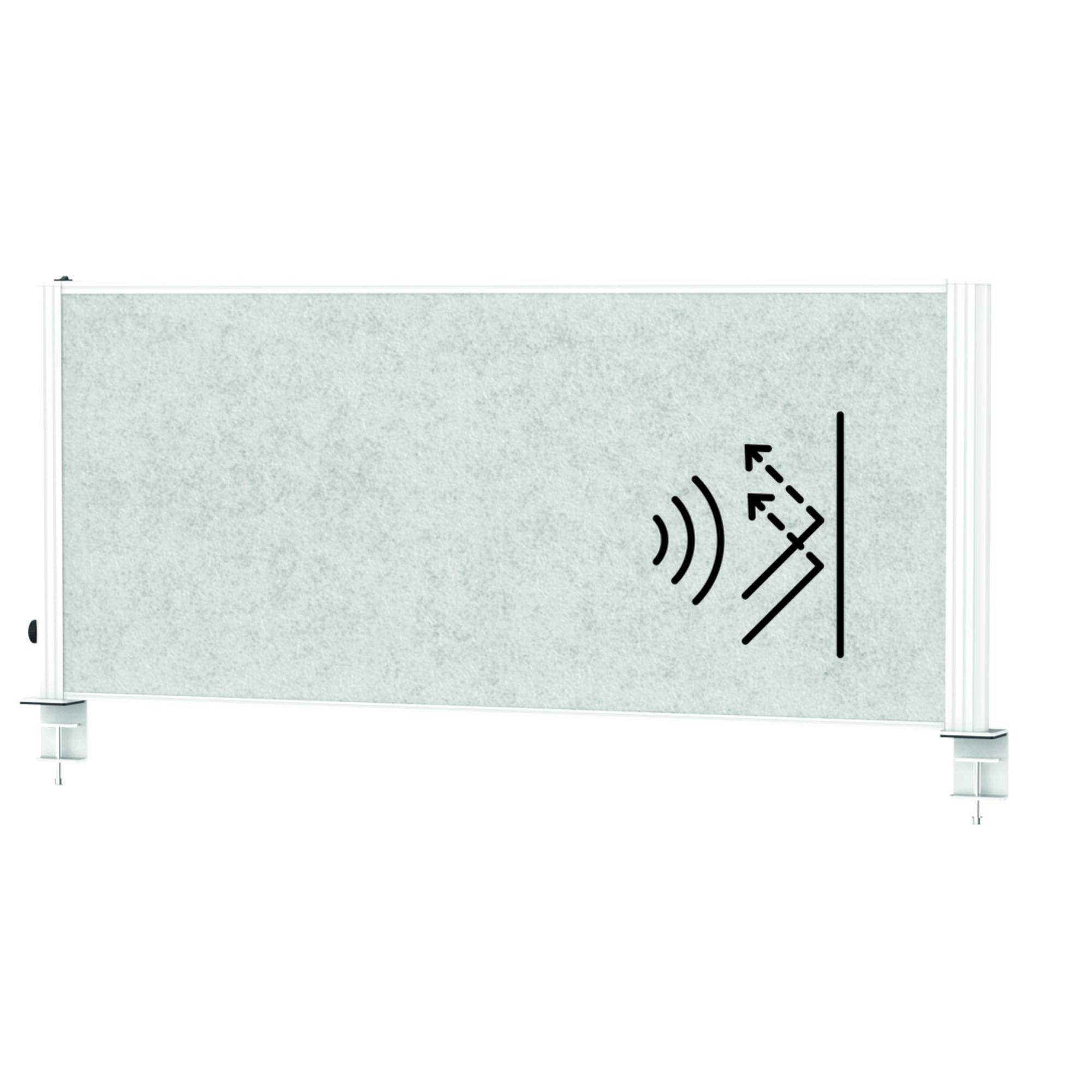 Tisch-Trennwand MAULconnecto Uplight 120x50cm Ak h.gr/ws