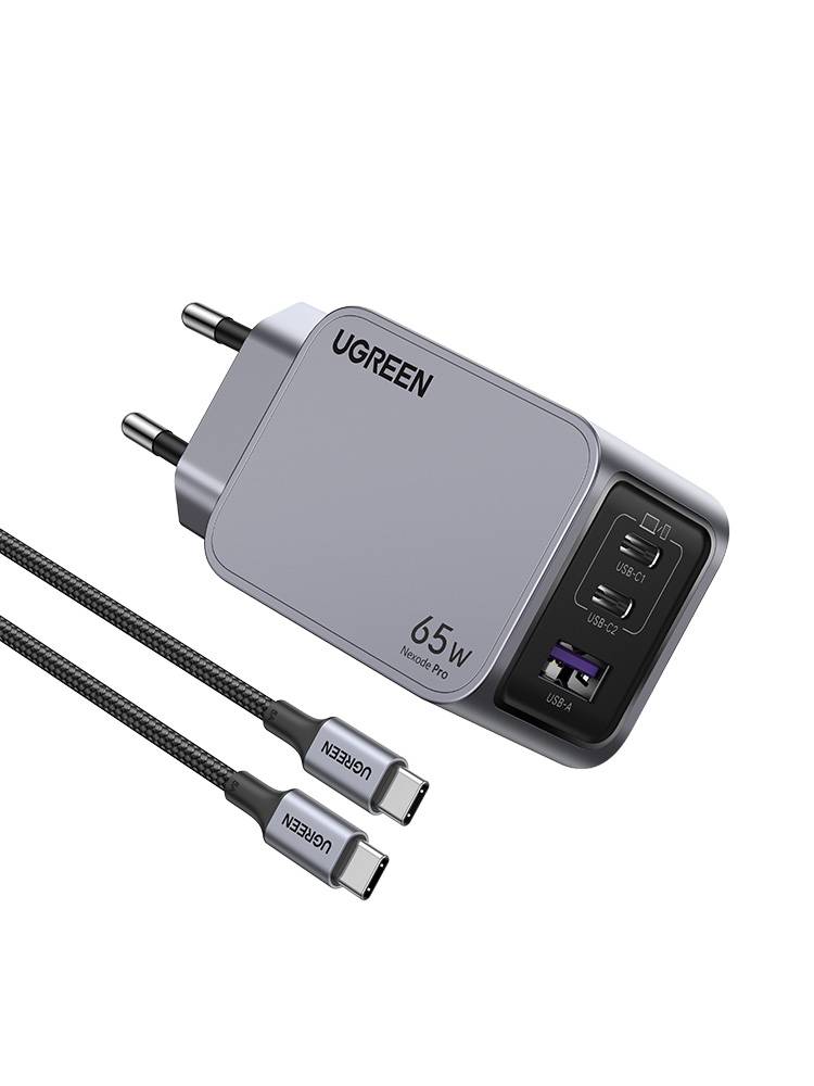 Ugreen Nexode Pro series X755 - Netzteil - GaN - 65 Watt - PD - 3 Ausgabeanschlussstellen (2 x USB-C, USB)