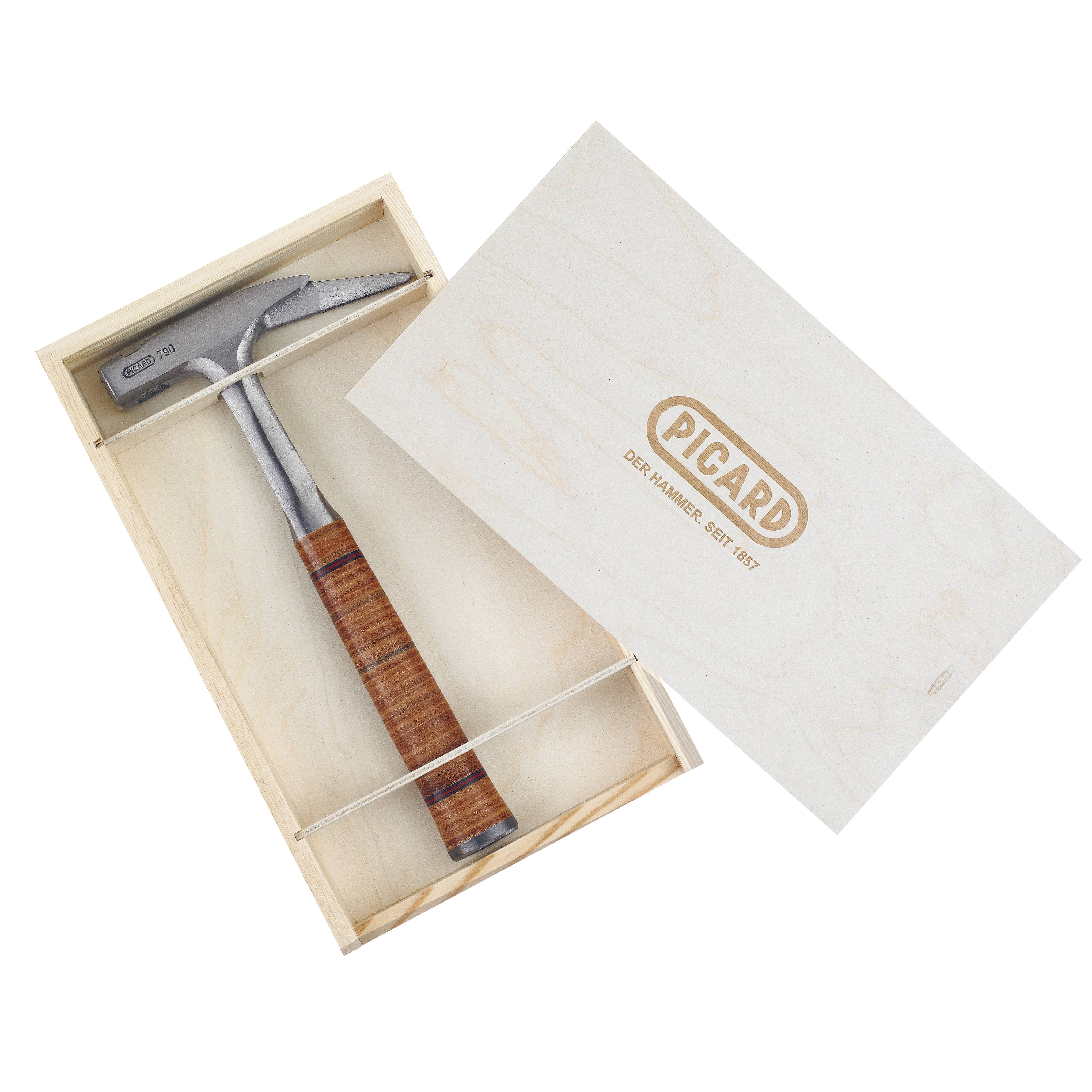 PICARD Ganzstahl-Latthammer Nr. 790 geraut DIN 7239 mit Holzkiste