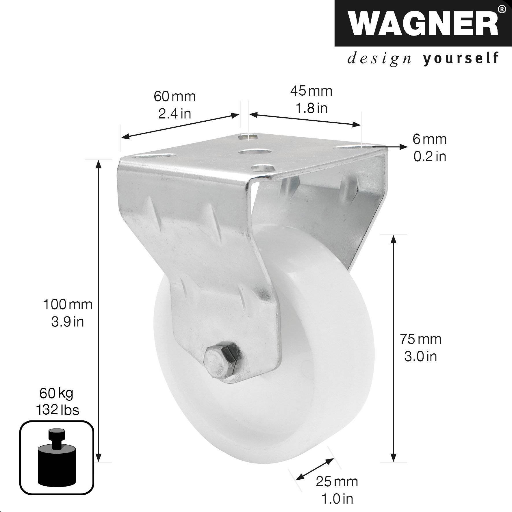 Wagner design yourself Apparate-Bockrolle RO 7675 weiß (23767501)