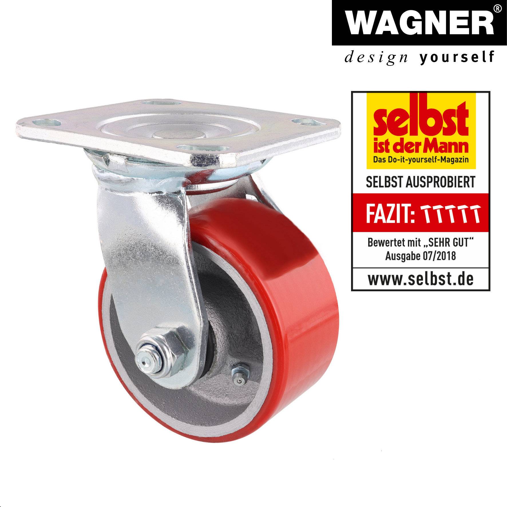 Wagner design yourself Schwerlast-Lenkrolle RO 0116 rot (4011601)