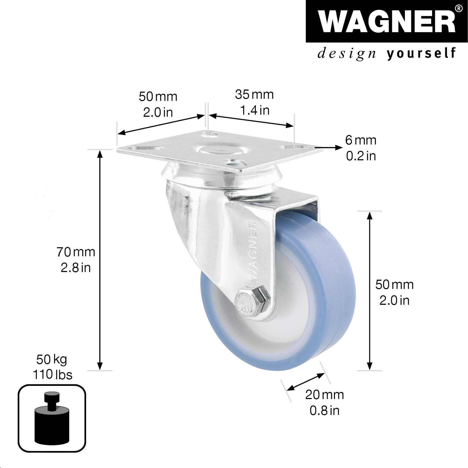 Wagner design yourself Apparate-Lenkrolle ECO RO 1550 grau (3155001)