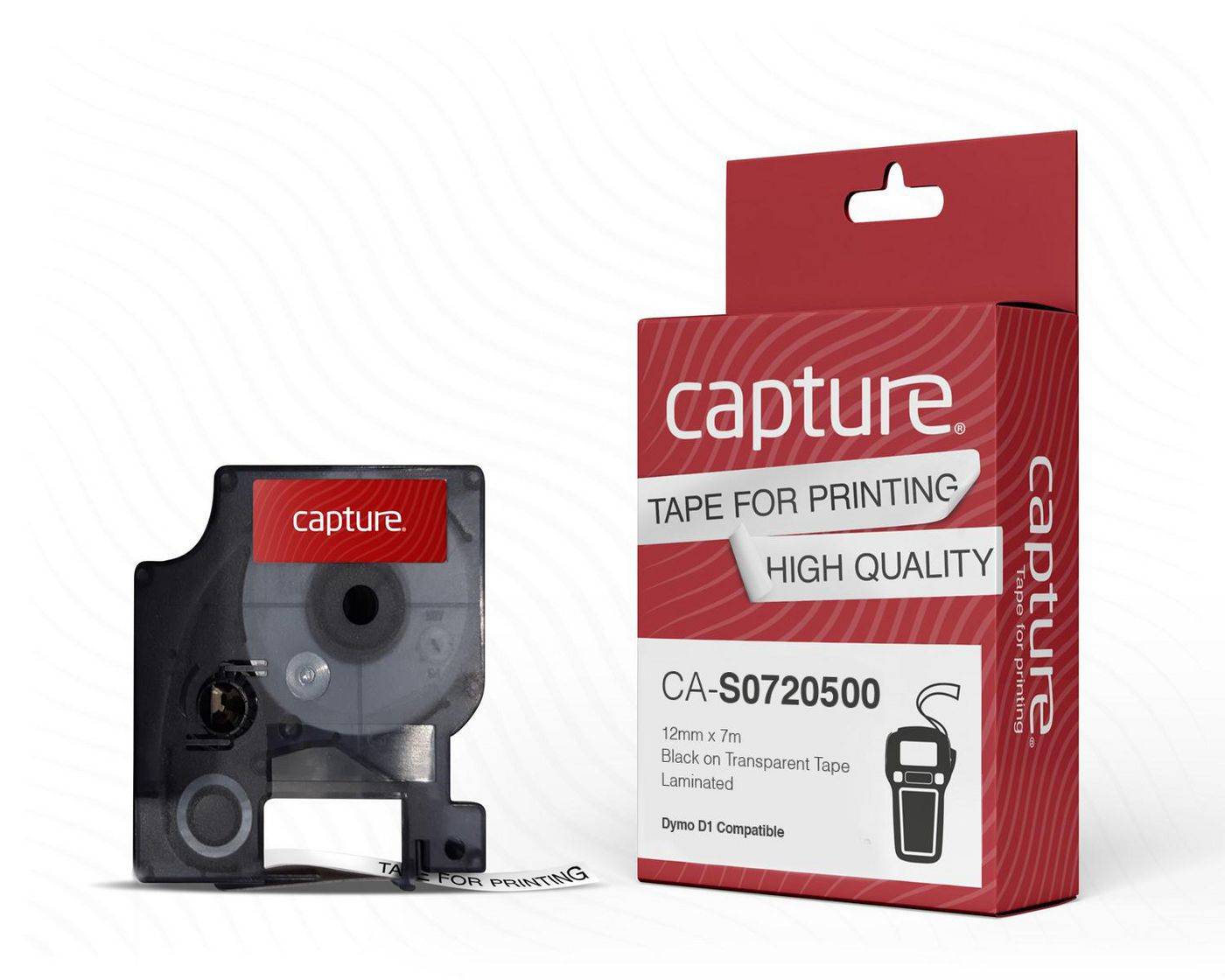 Capture Polyester - laminiert - Schwarz auf Transparent - Rolle (1,2 cm x 7 m)