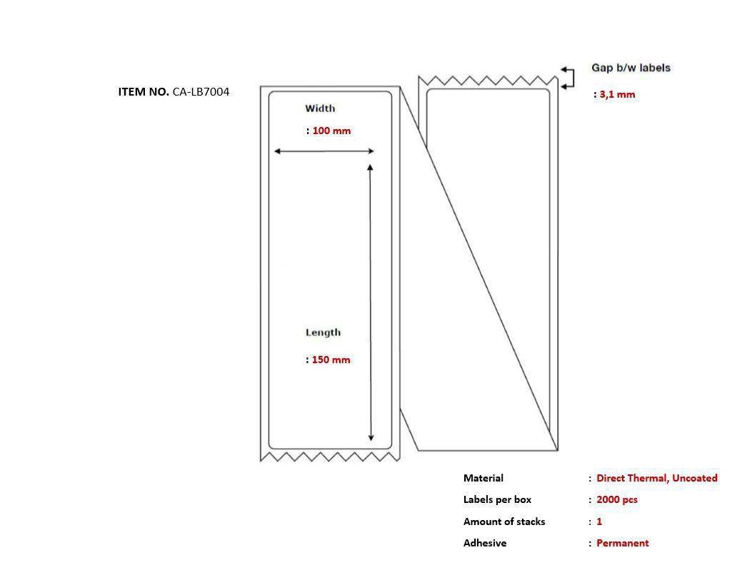 Capture Ship-label 100 x 150mm Direct Thermal UncoatedDirect Thermal - Uncoated,