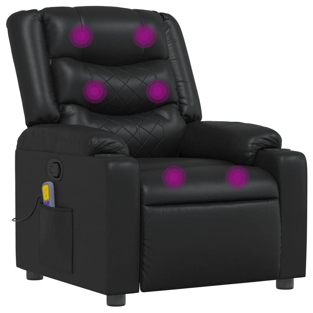 vidaXL Massagesessel Schwarz Kunstleder