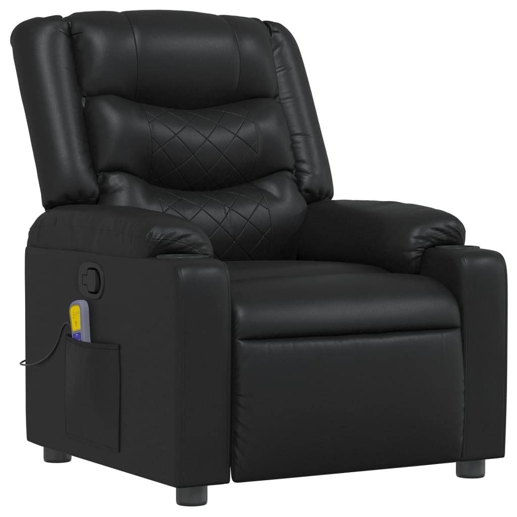 vidaXL Massagesessel Schwarz Kunstleder