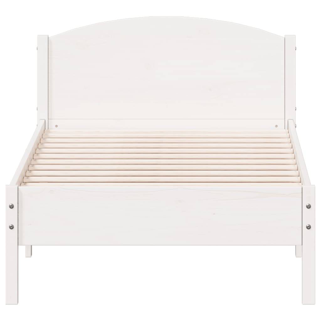 vidaXL Massivholzbett ohne Matratze Weiß 90x200 cm Kiefernholz