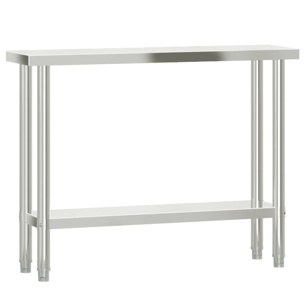 vidaXL Küchen-Arbeitstisch mit Aufsatzboard 110x30x120 cm Edelstahl