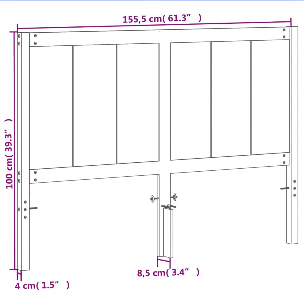 vidaXL Kopfteil Wachsbraun 150 cm Massivholz Kiefer